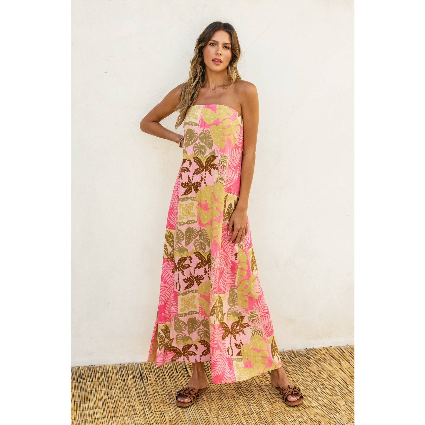 Farah Strapless Tie Back Maxi Dress
