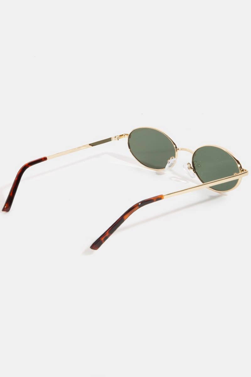 Metallic Frame Oval Lens Sunglasses Set: ASSORTED