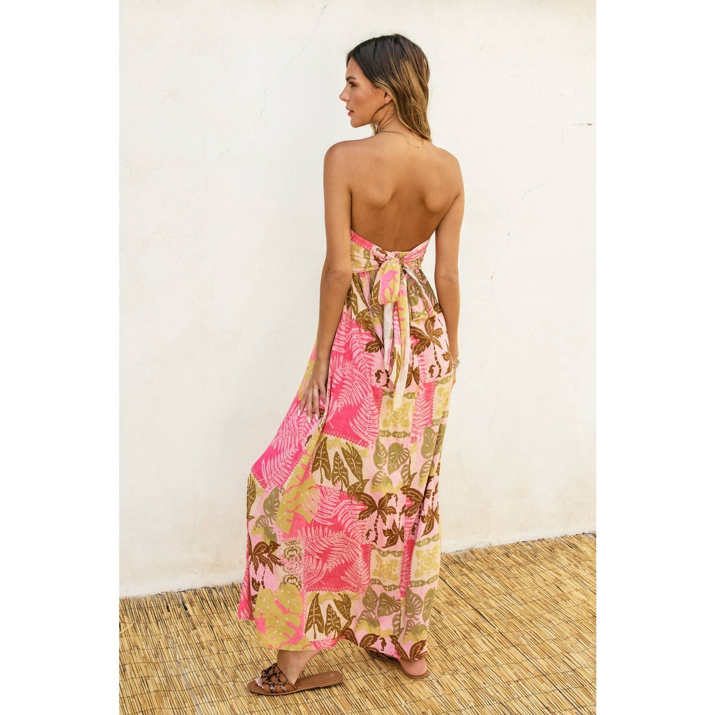 Farah Strapless Tie Back Maxi Dress