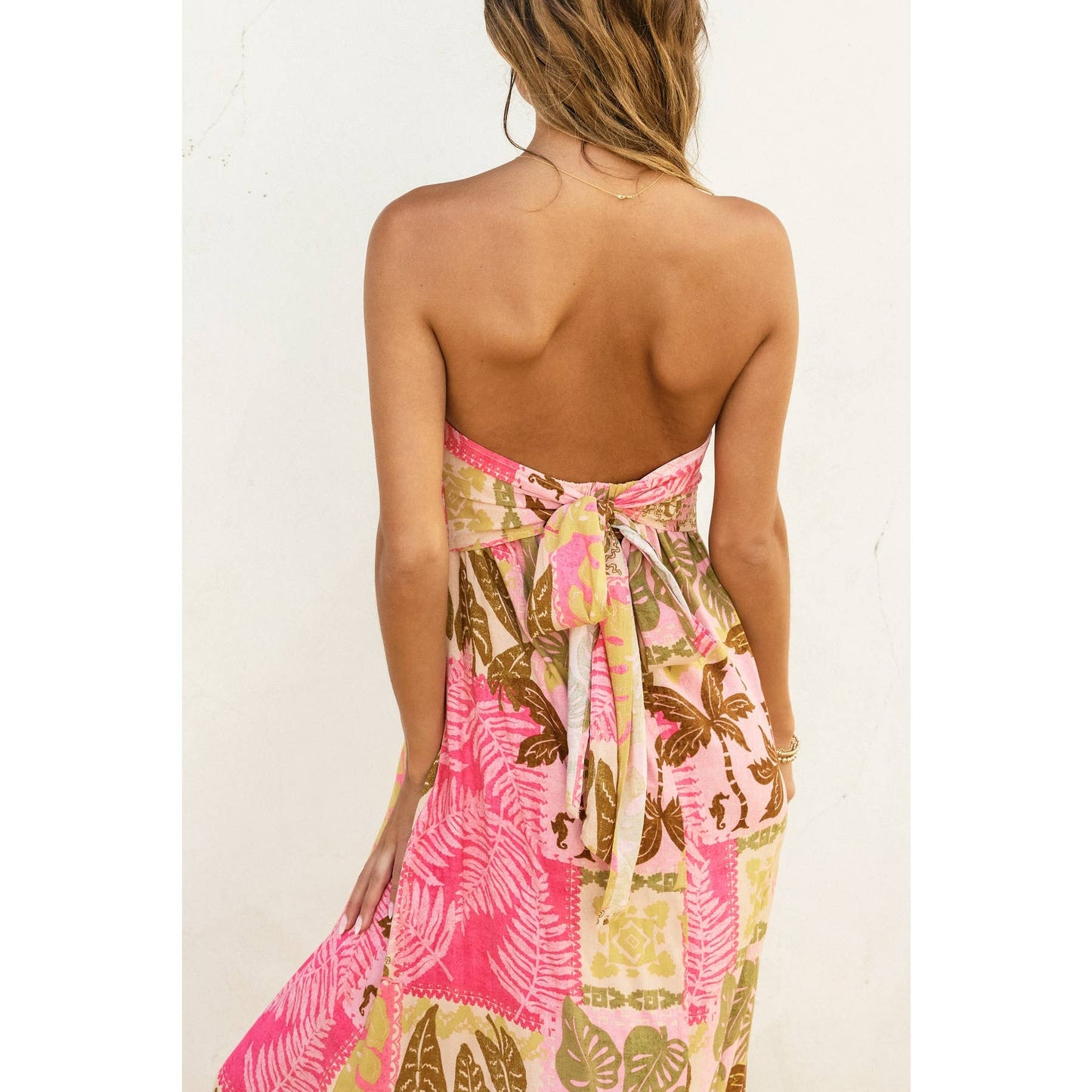 Farah Strapless Tie Back Maxi Dress