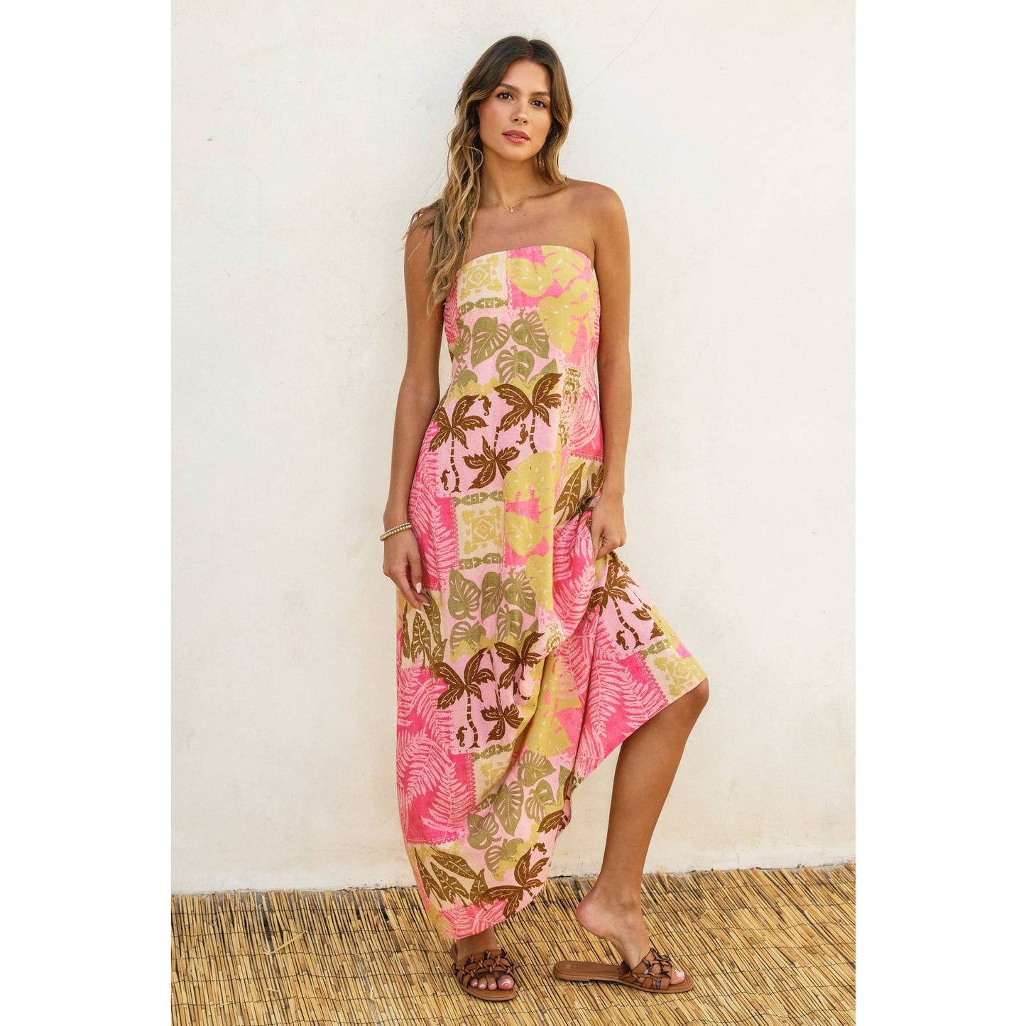 Farah Strapless Tie Back Maxi Dress