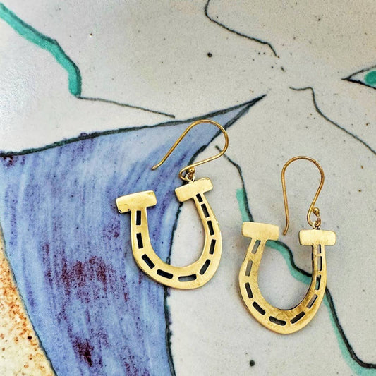 Horseshoe Brass Earrings