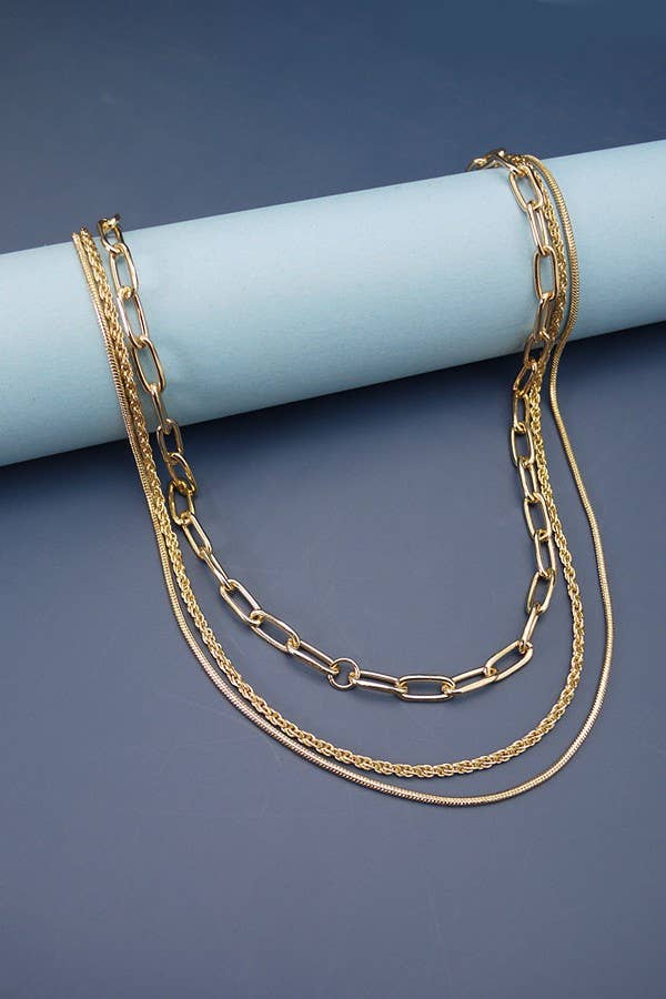 Layered Chain Necklace : Gold