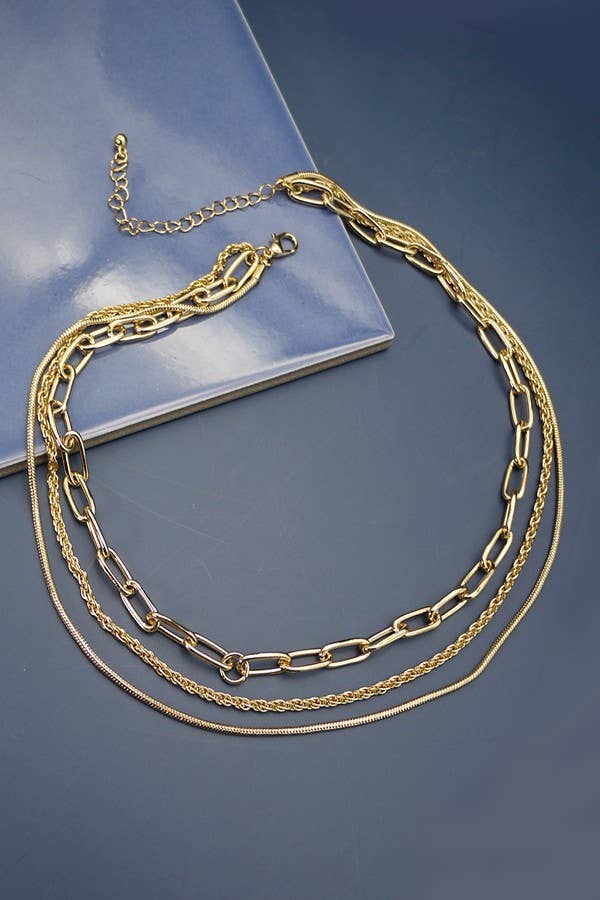 Layered Chain Necklace : Gold