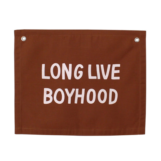 Long Live Boyhood Canvas Banner: RUST