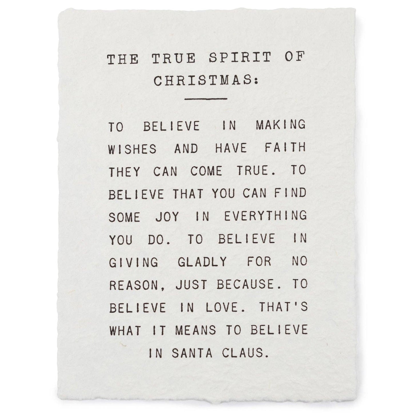 The True Spirit Of Christmas Handmade Paper Print 12" x 16