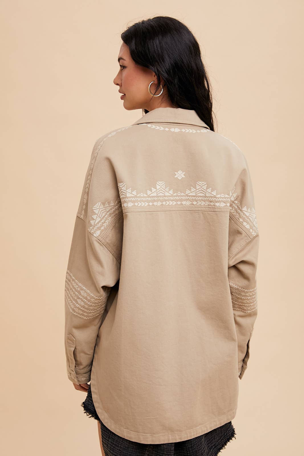 Embroidered Utility Shacket