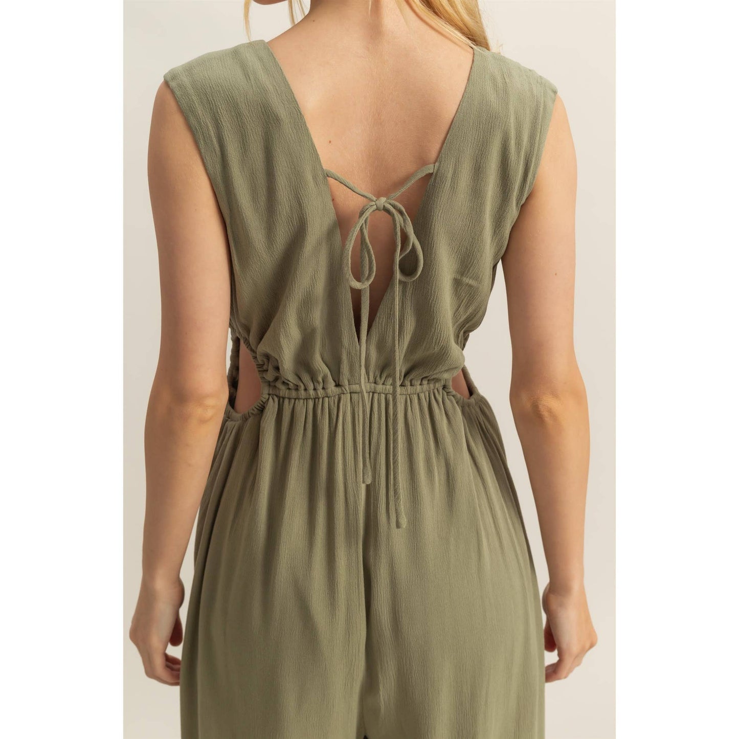 Side Cutout Curved Hem Jumpsuit