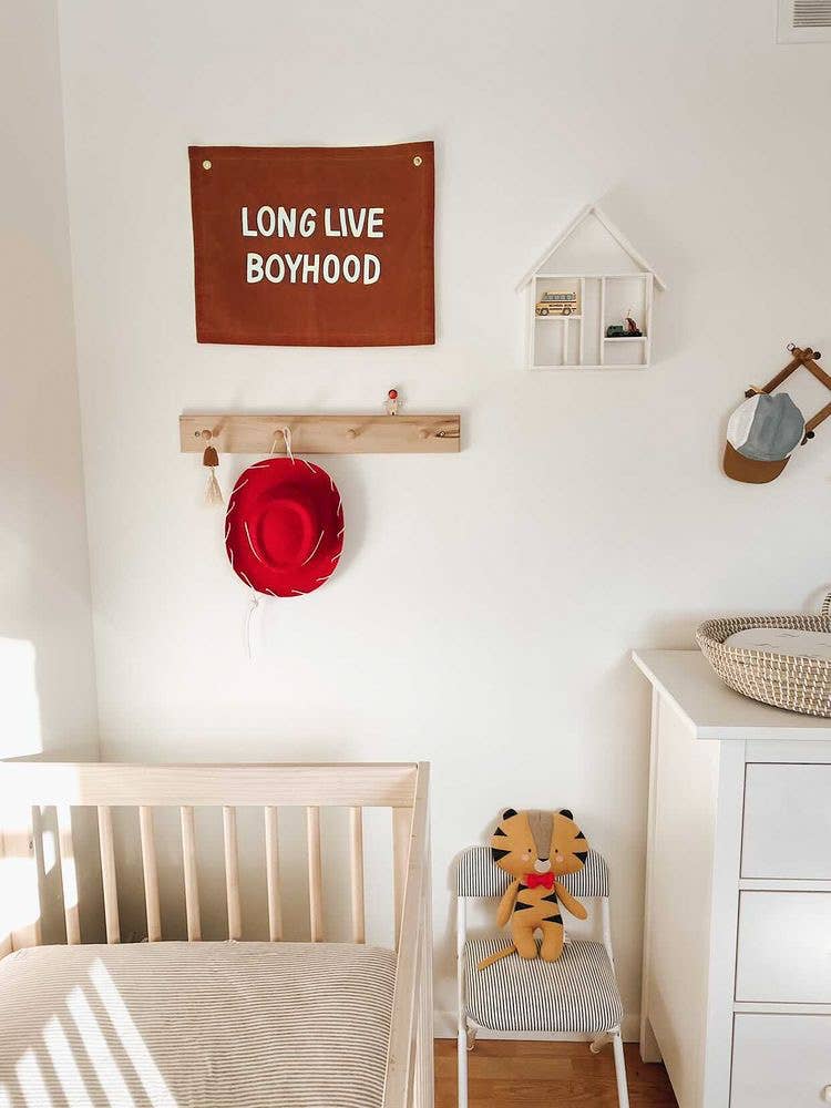 Long Live Boyhood Canvas Banner: RUST