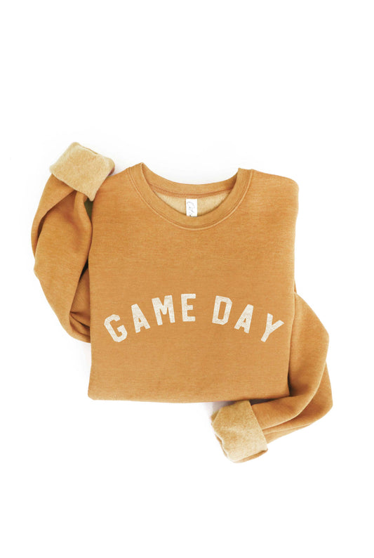 GAME DAY Graphic Sweatshirt: HEATHER MUSTARD