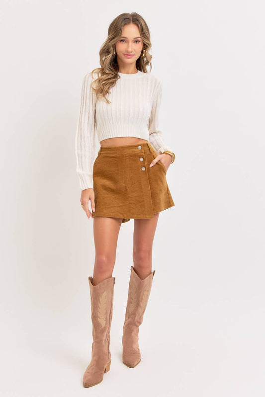 Camel Corduroy Skort