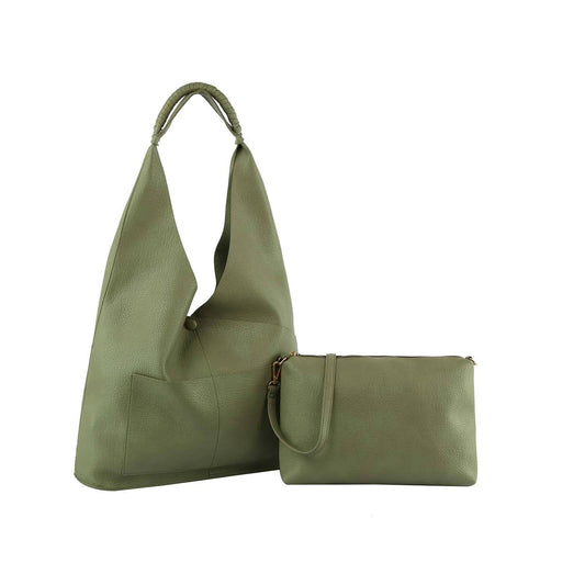 2in1 slouchy hobo: Sage