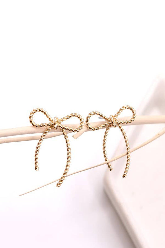 Rope Bow Studded Earrings