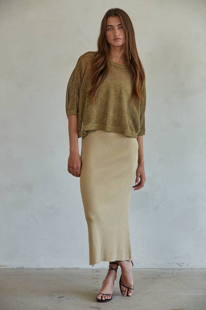 Zsa Zsa Gold Crop Sweater