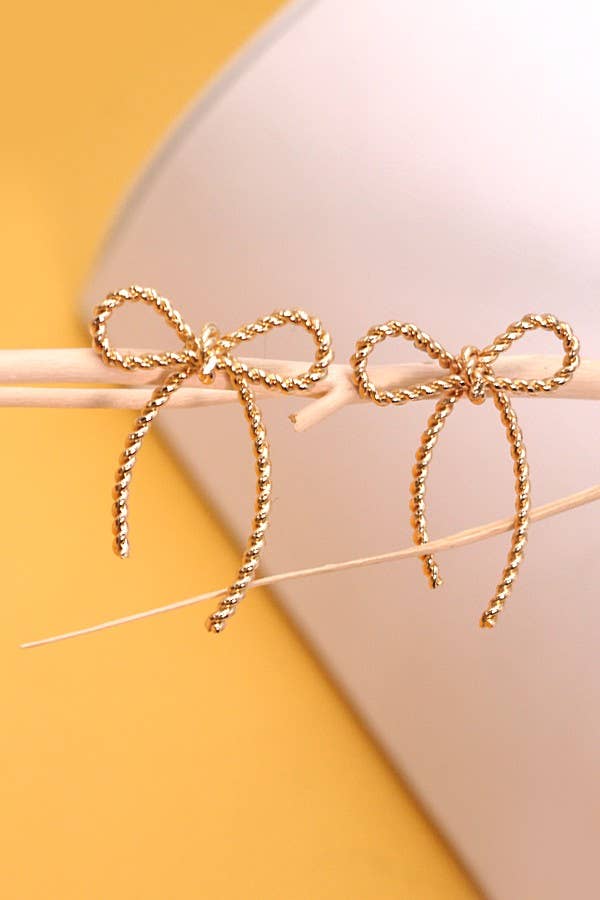 Rope Bow Studded Earrings