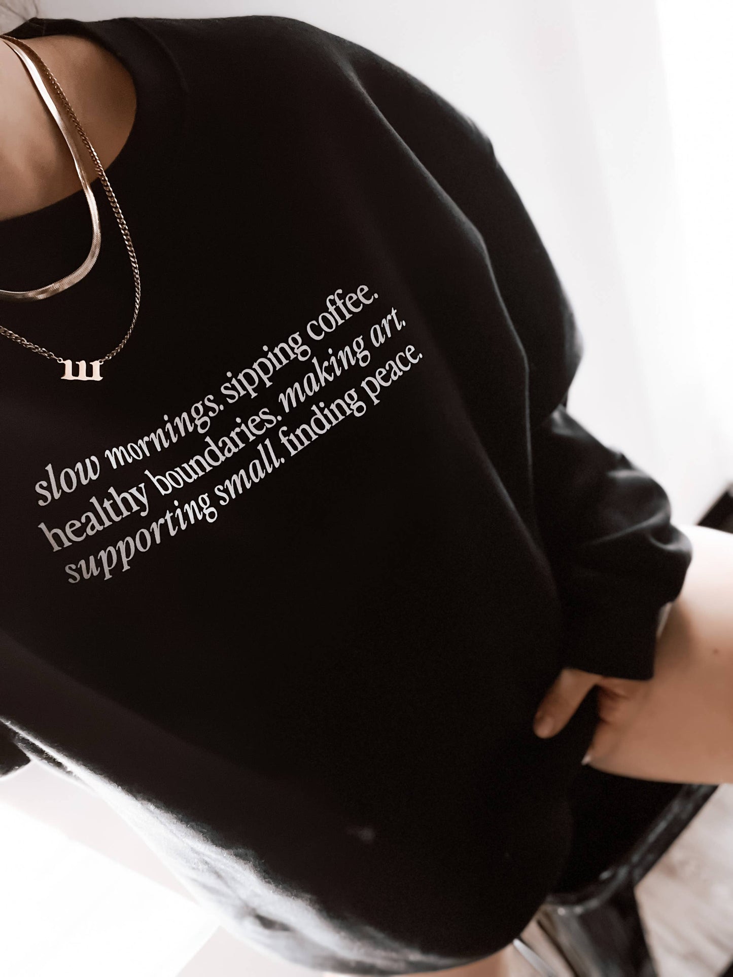 Slow Mornings Aesthetic Graphic Sweatshirt