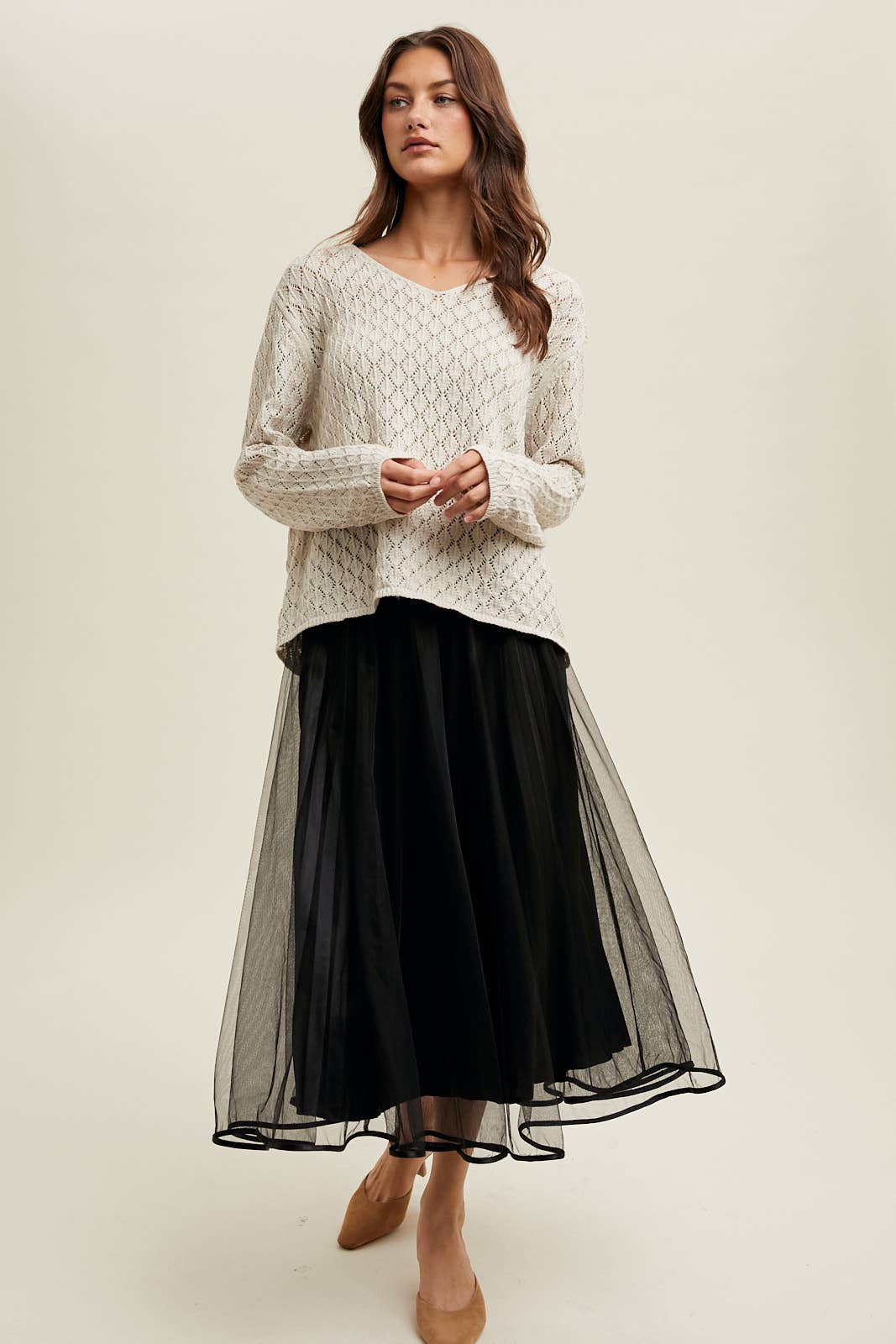 Tulle Midi Skirt