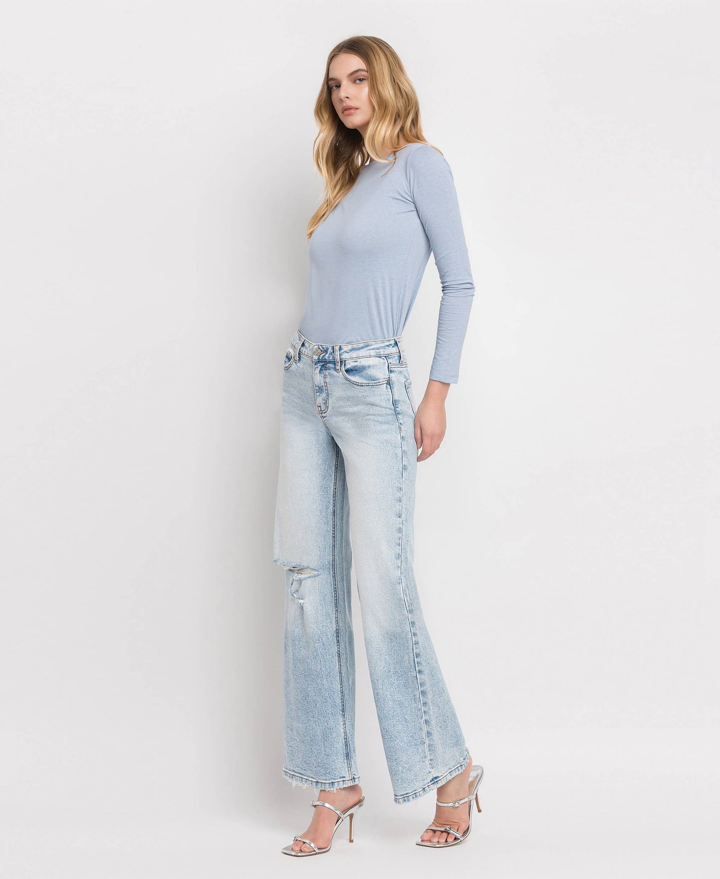 TUMMY CONTROL SUPER HIGH RISE WIDE LEG JEANS