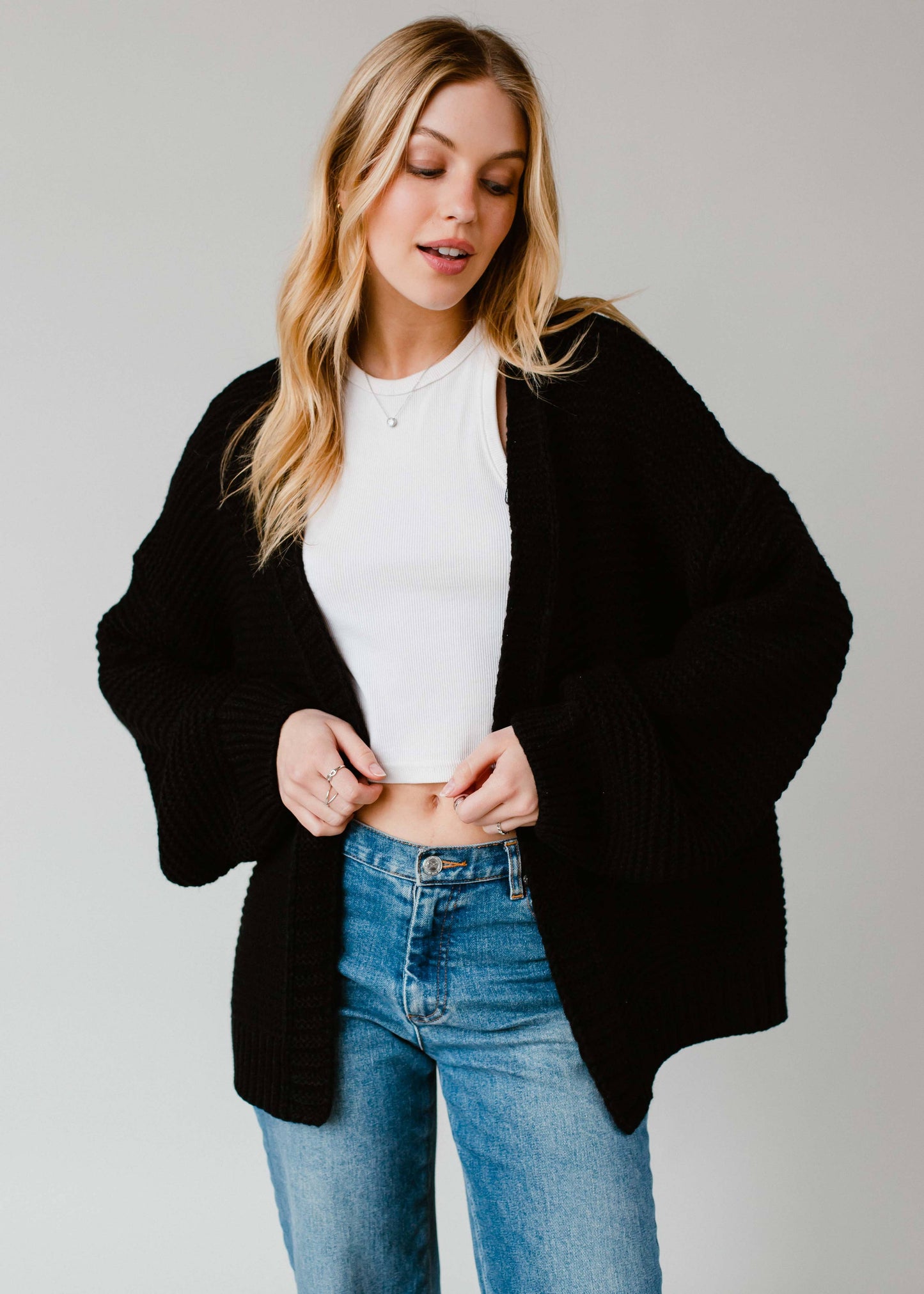 Black Ski Knit Cardigan