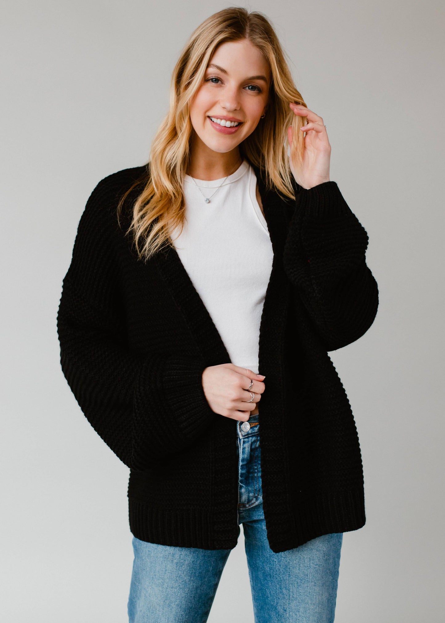 Black Ski Knit Cardigan