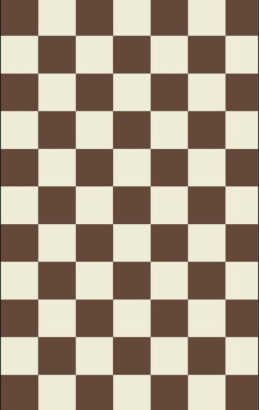 Chocolate Check: Double-Sided Hand Towel: Brown/Cream / 17x27 in / Hand Towel