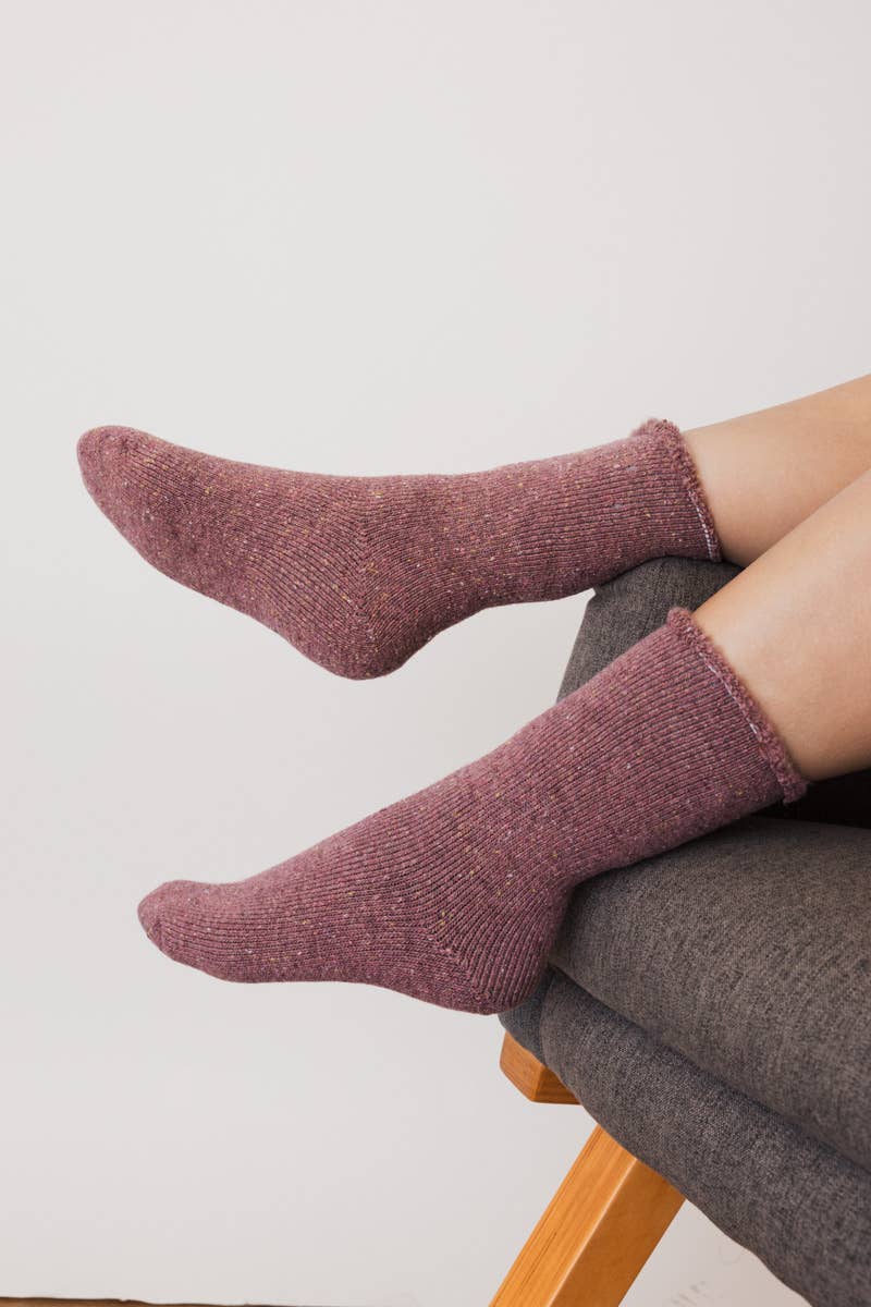 Thick Knit Crew Socks Olive