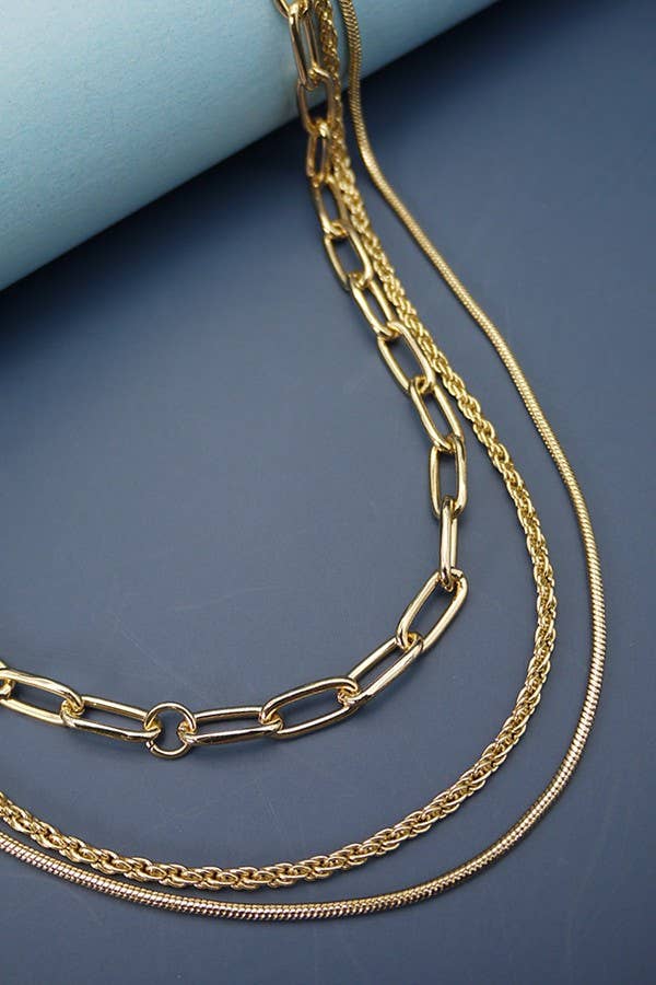 Layered Chain Necklace : Gold