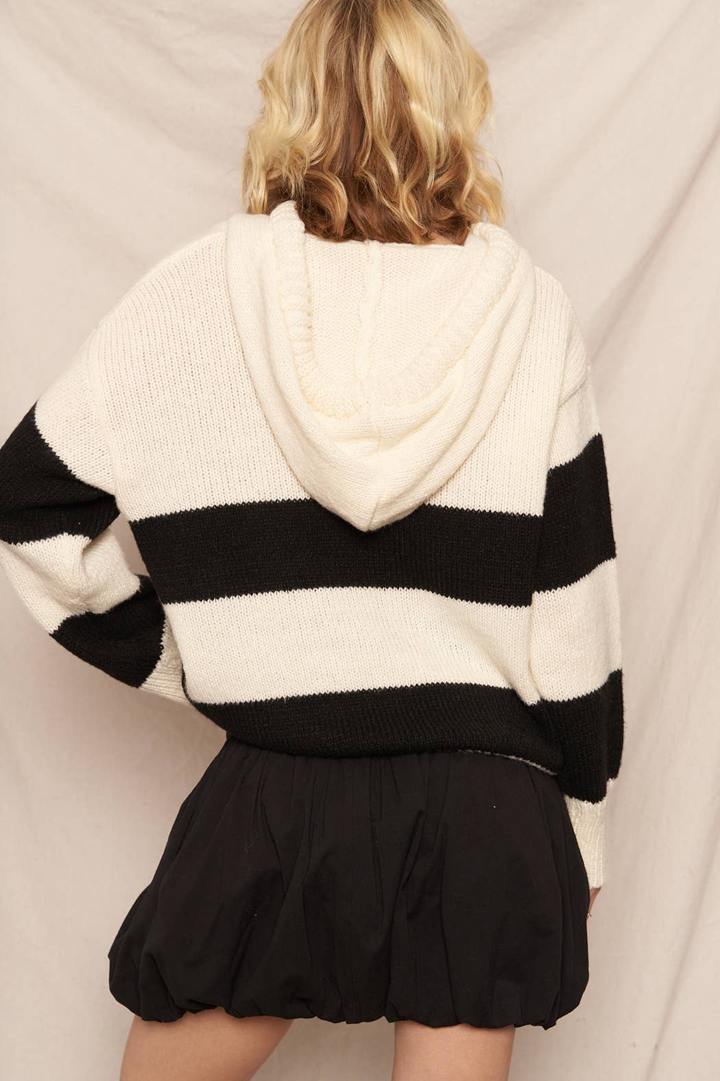 Striped Hooded Pullover Sweater