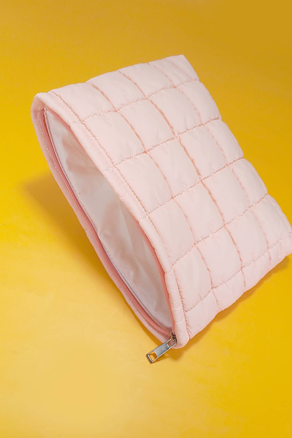 Quilted Cosmetic Bag: Pink