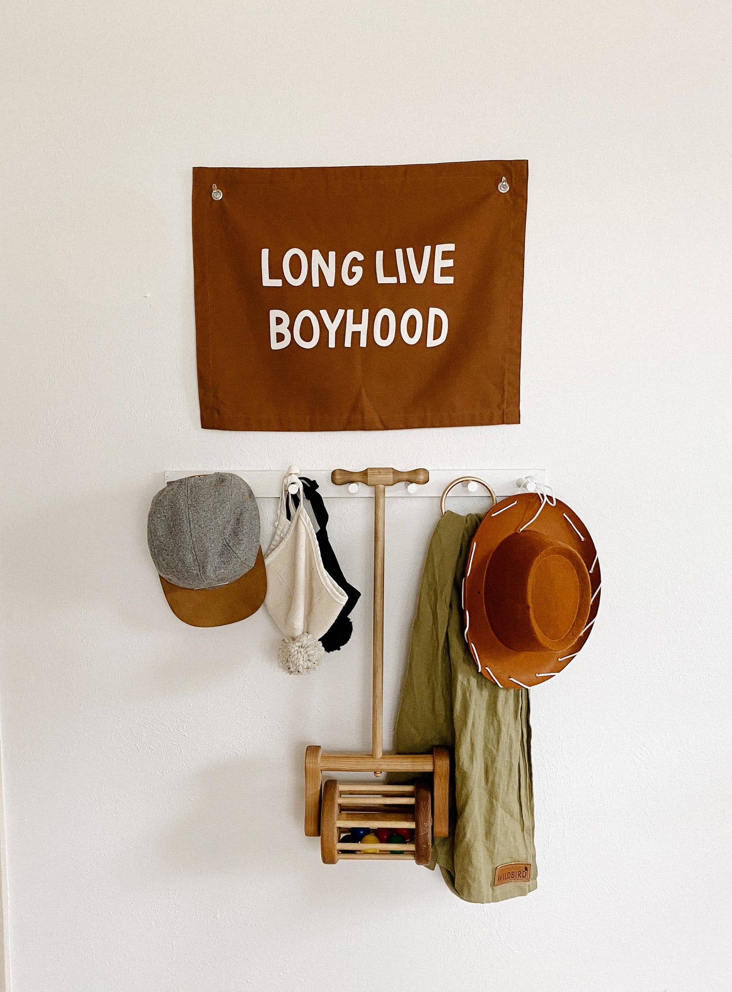 Long Live Boyhood Canvas Banner: RUST