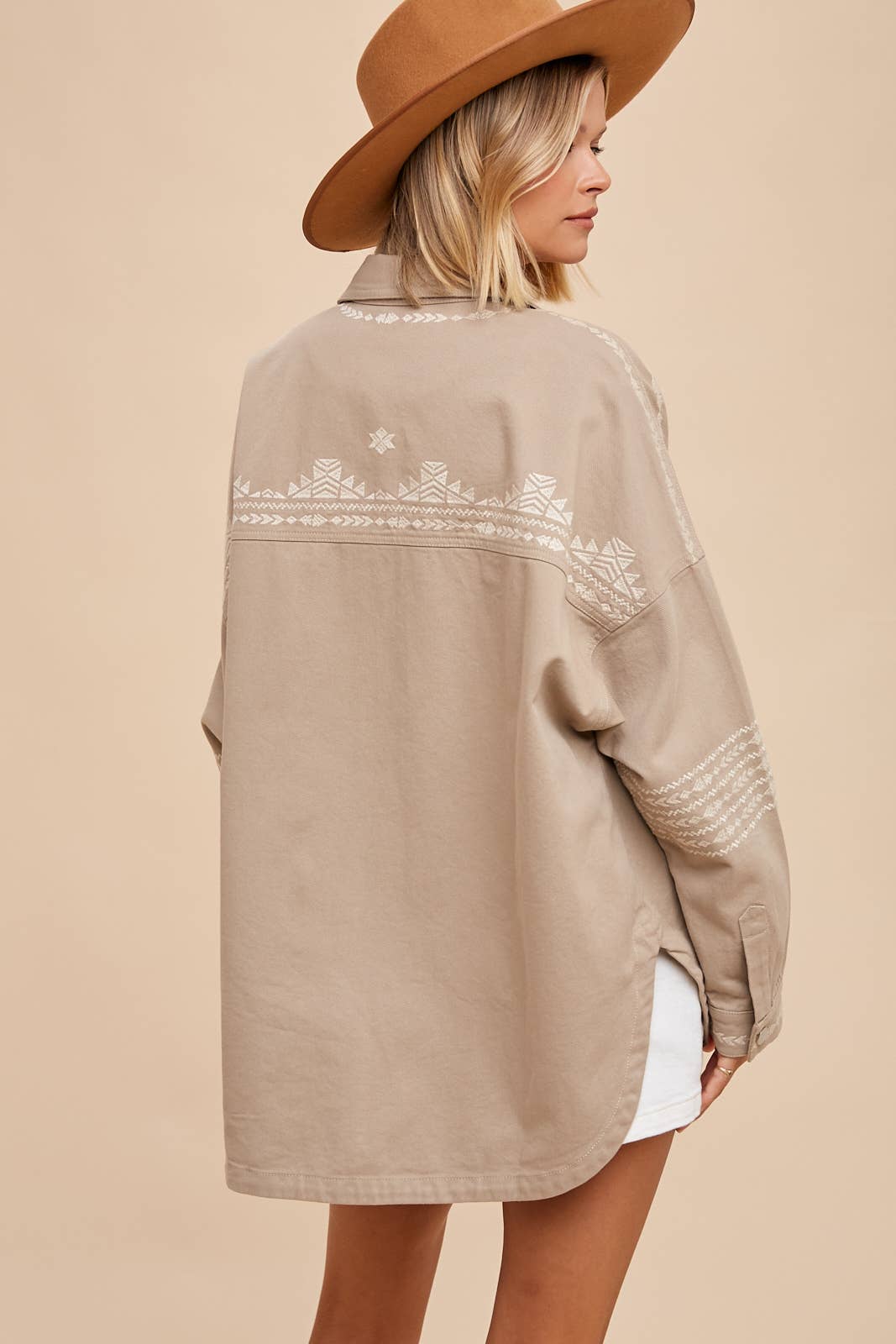 Embroidered Utility Shacket