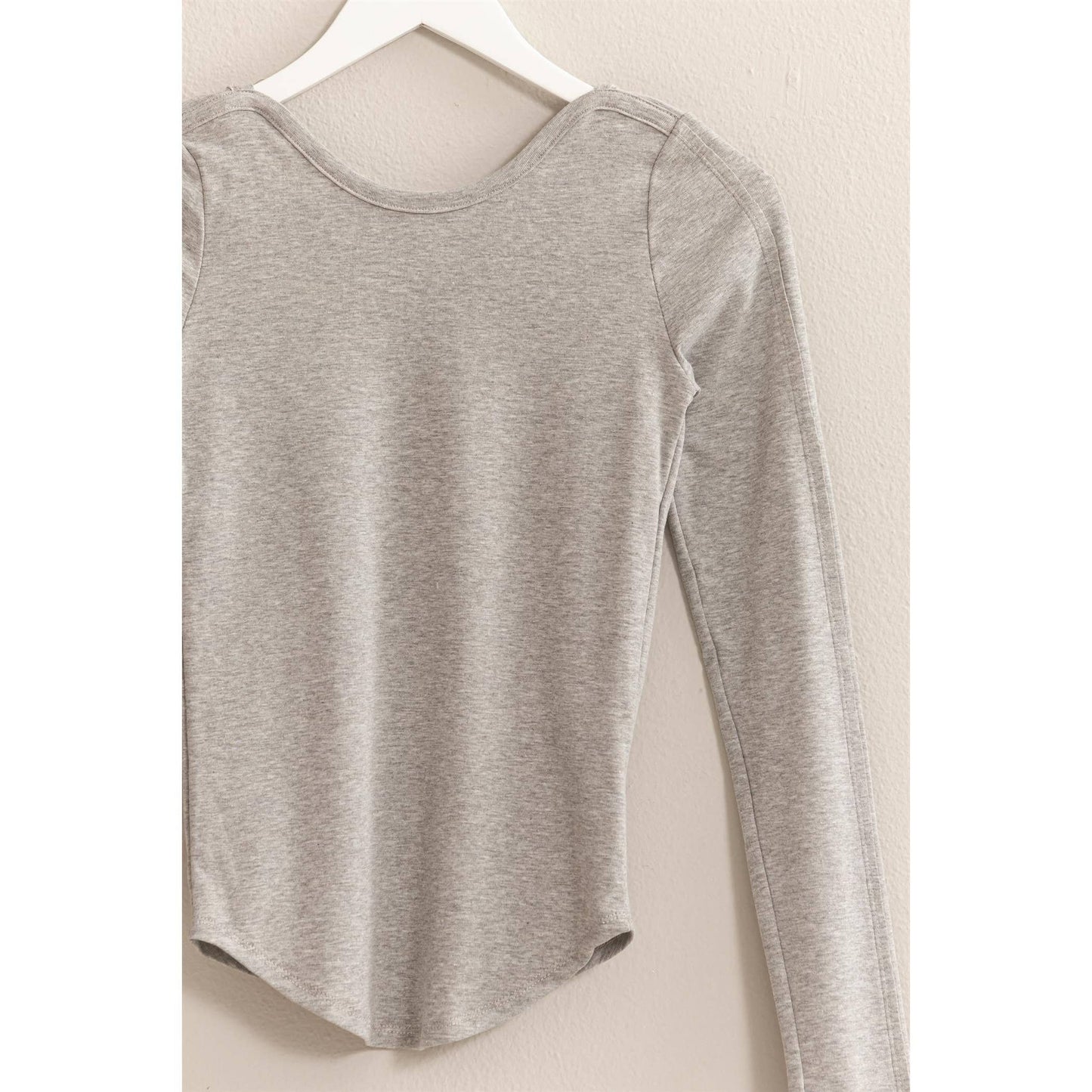 Scoop Back Top : Grey