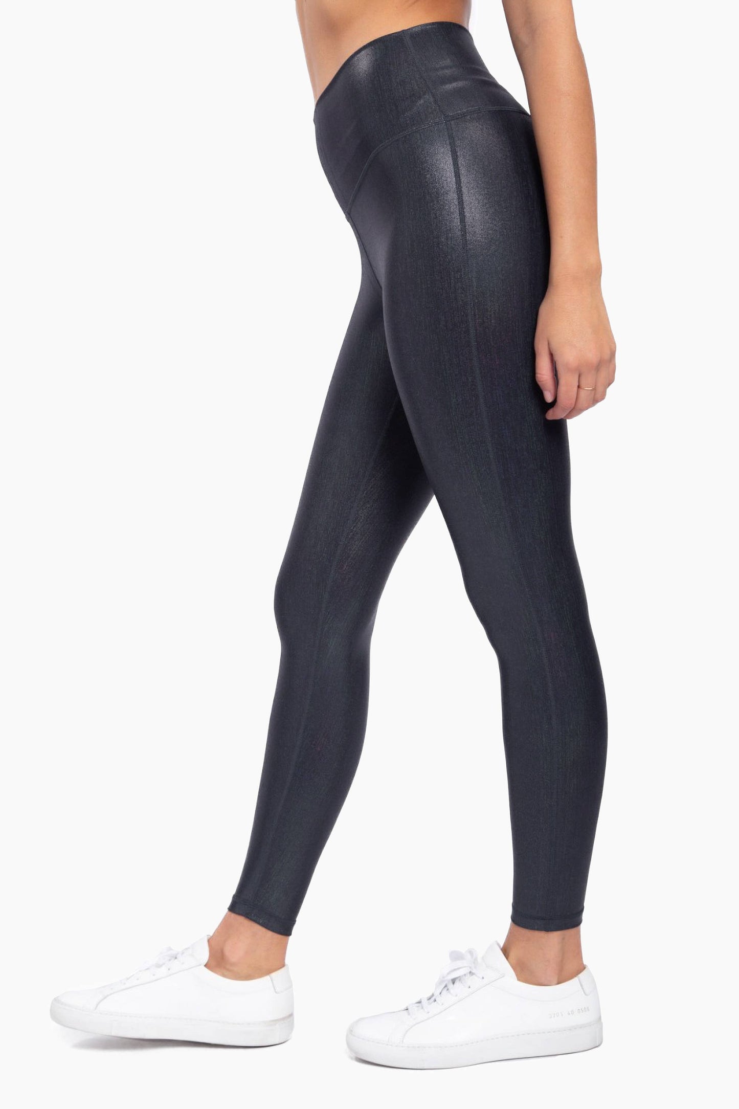 BRONZE - Iridescent Holo Foil High-Waisted Leggings: Black / S:M:L (2:2:2)