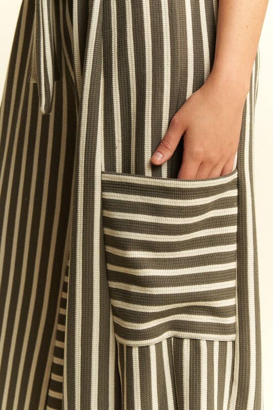 STRIPE WIDE LEG PANTS