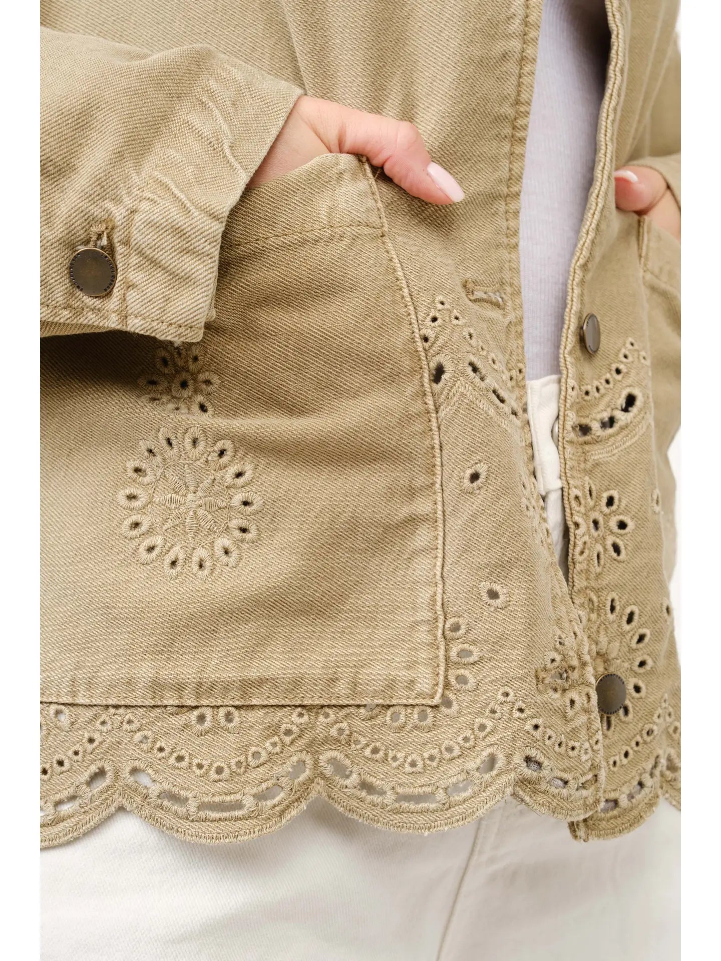 Flower Embroidery Denim Jacket