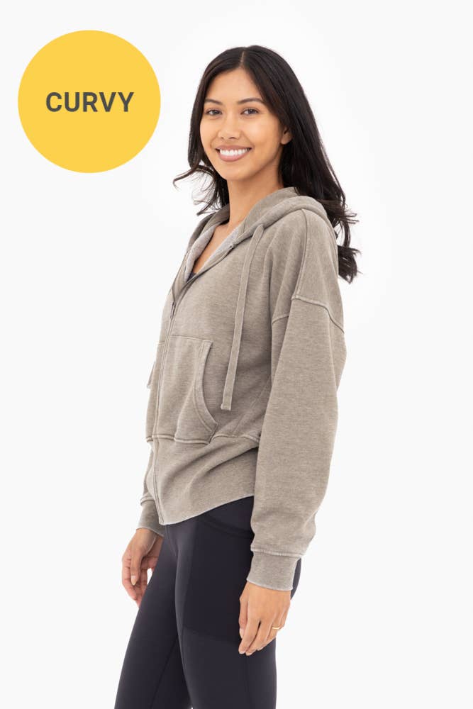 CURVY Burnout Hoodie: IVY