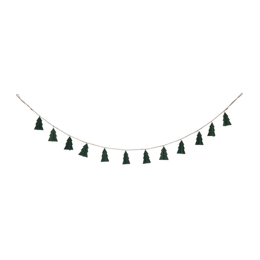 Wood 47 in. Green Christmas Tree Banner