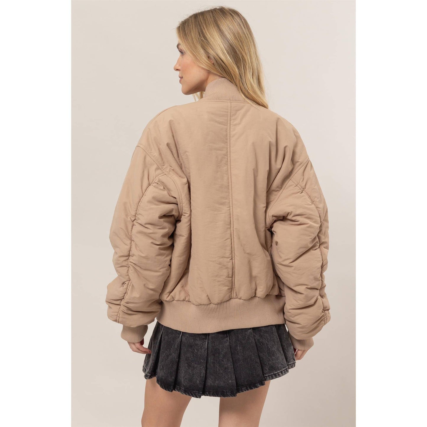 Oversized Bomber Puffer Jacket