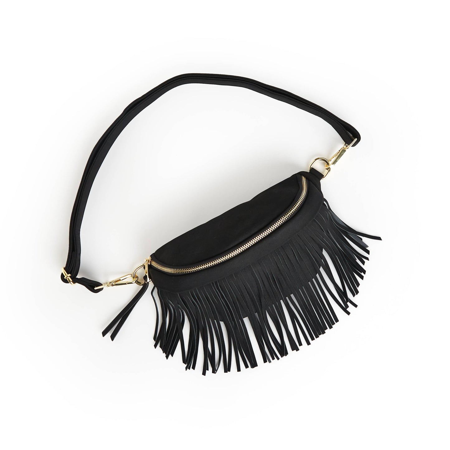 THE ORIGINAL Removable Fringe Fanny Pack: Black