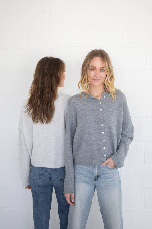 Piper Cardigan: Heather Grey