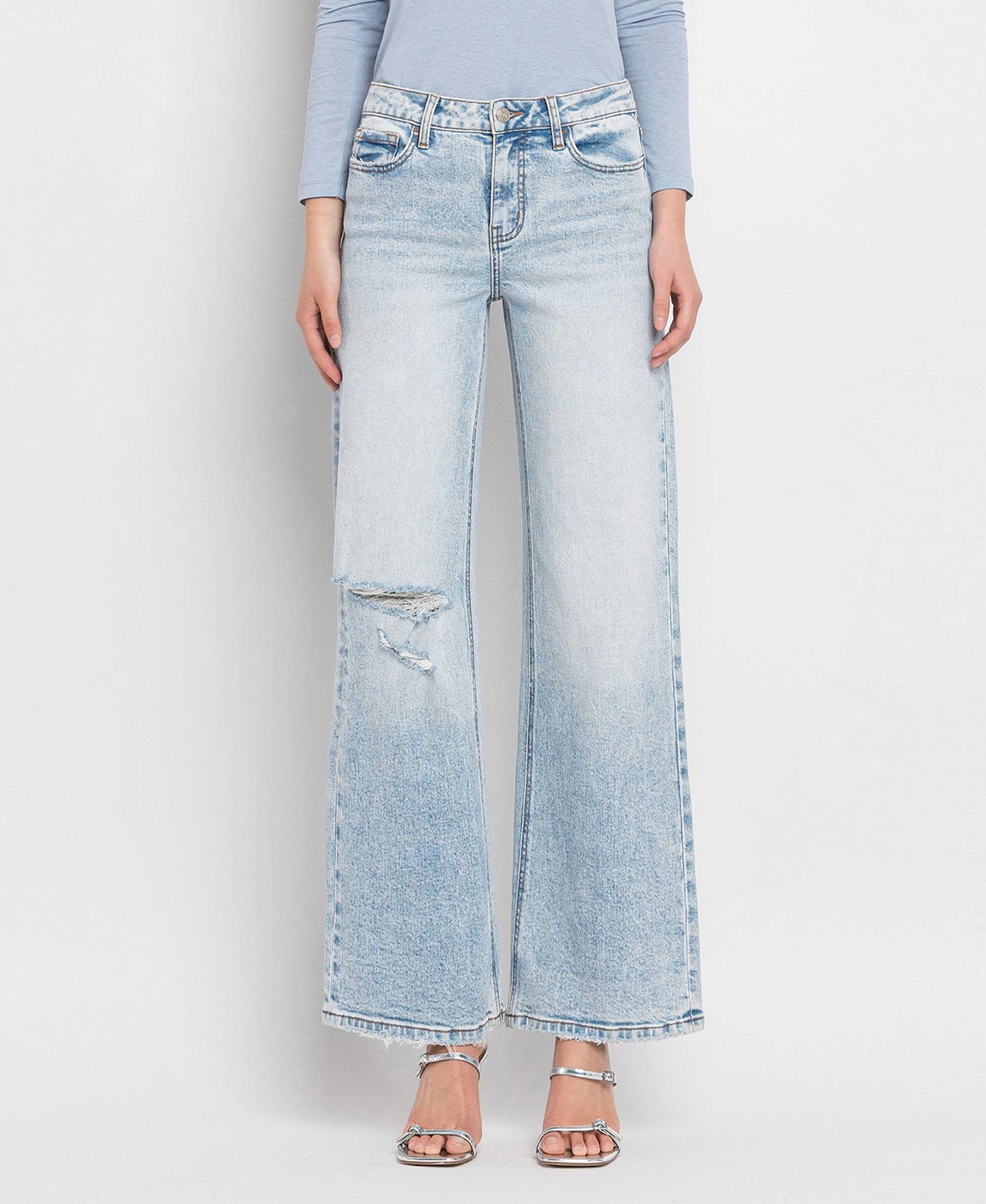 TUMMY CONTROL SUPER HIGH RISE WIDE LEG JEANS