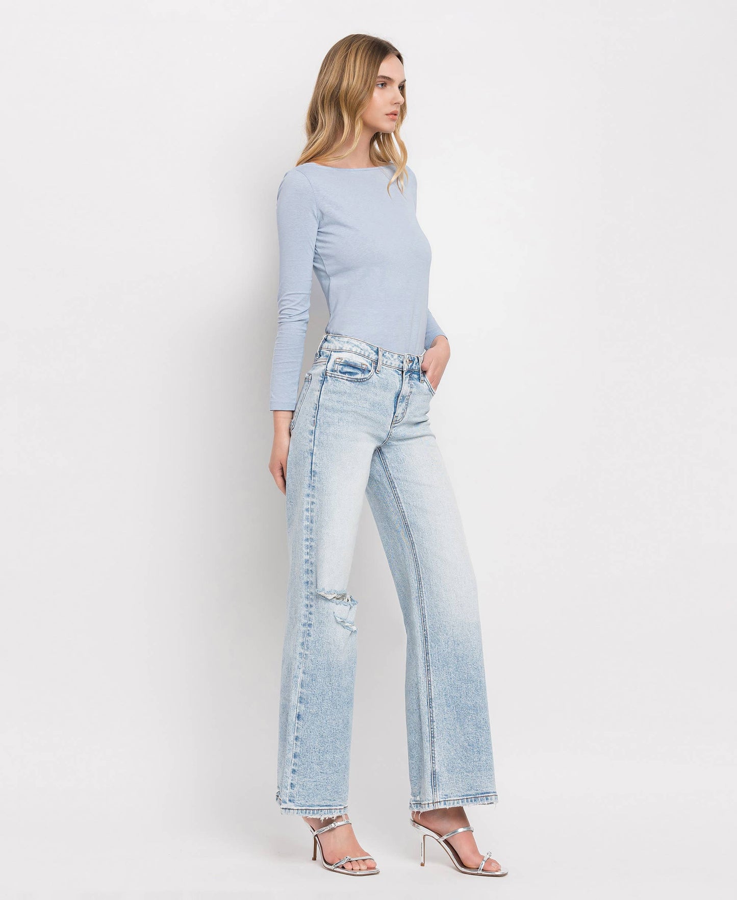 TUMMY CONTROL SUPER HIGH RISE WIDE LEG JEANS