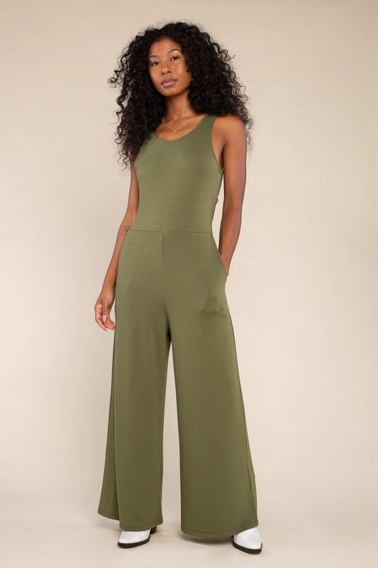 Lightweight French Terry Jumpsuit - Plus Size