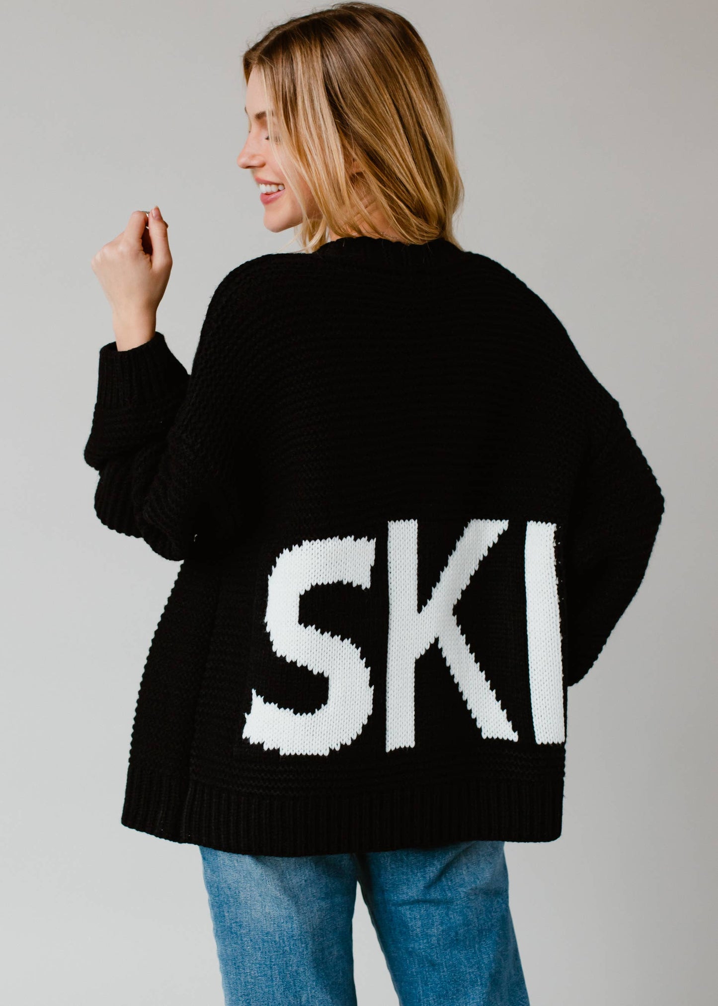 Black Ski Knit Cardigan