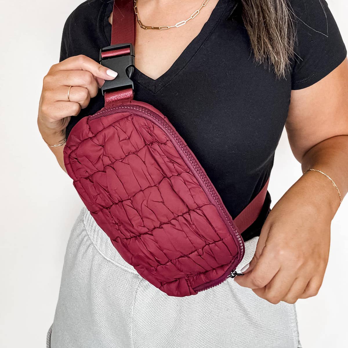 Puff Fanny Pack, Puff Waist Bag, Puff Crossbody, Belt Bag: Espresso