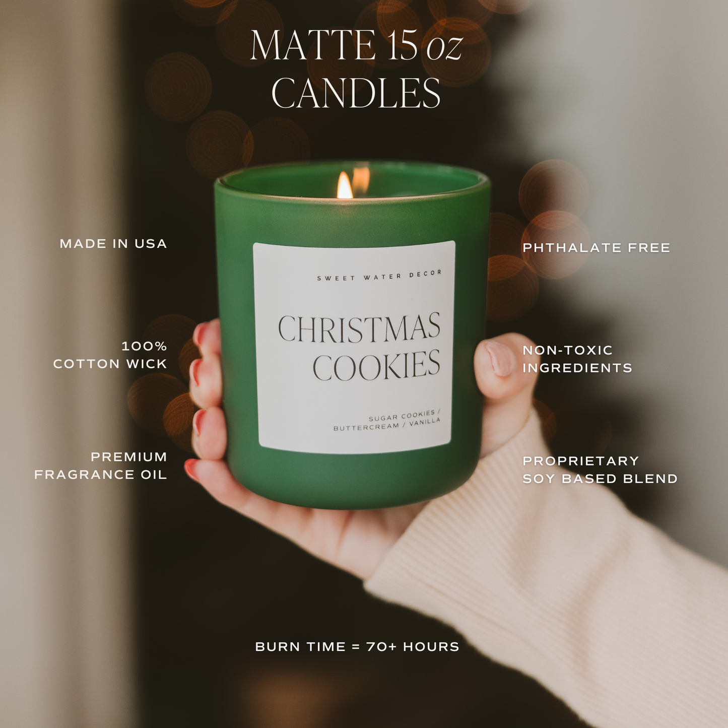 *NEW* Christmas Cookies 15 oz Soy Candle, Matte Jar