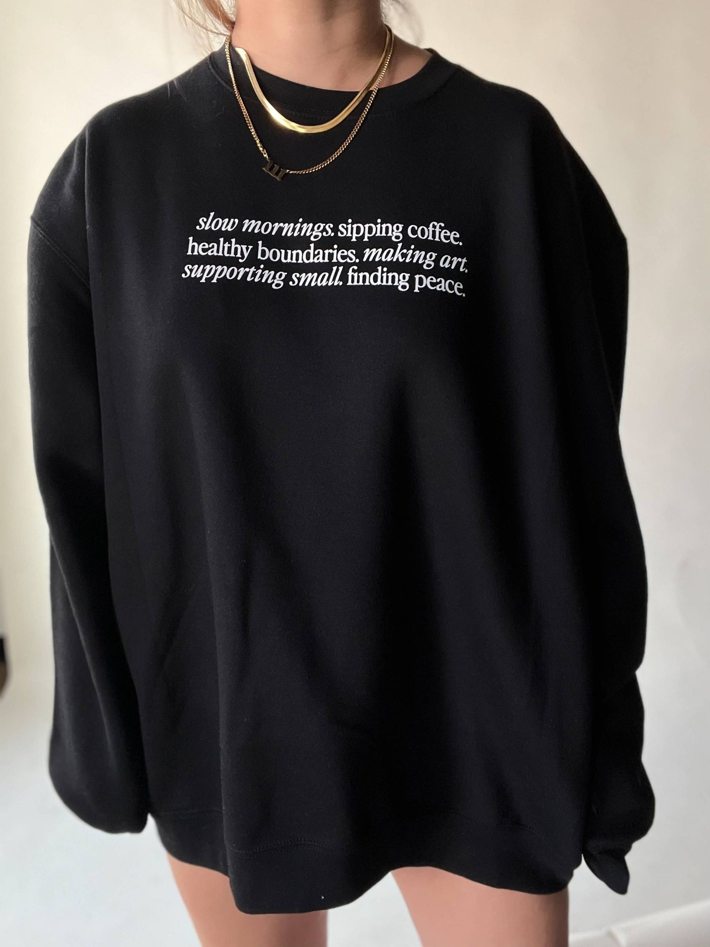 Slow Mornings Aesthetic Graphic Sweatshirt