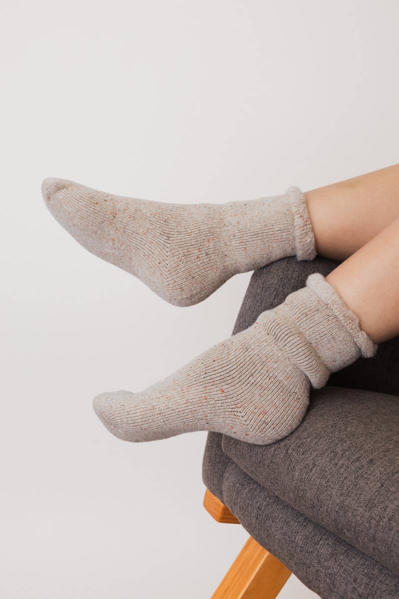 Thick Knit Crew Socks Olive