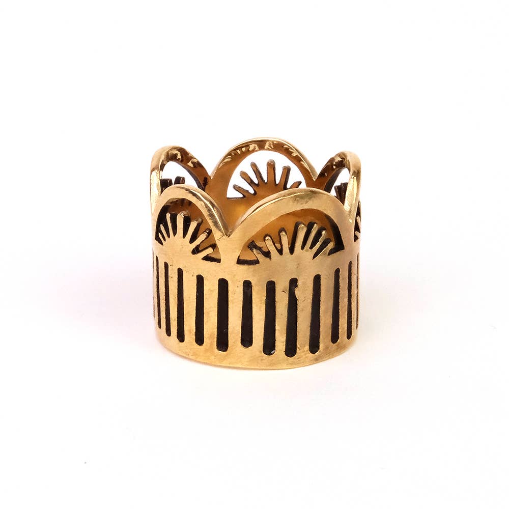 Leah Brass Bandana Slide Ring