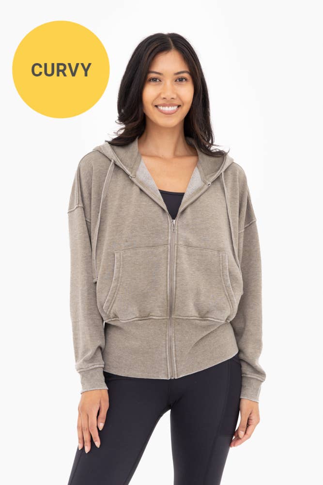 CURVY Burnout Hoodie: IVY